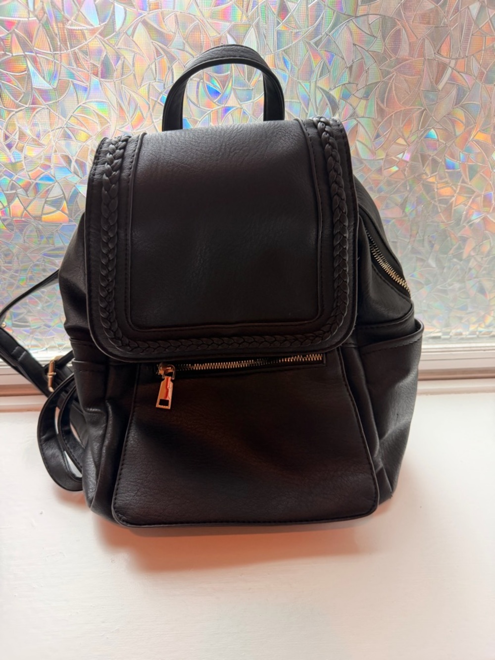Classic Black Women's Mini Backpack - Sleek Everyday Bag
